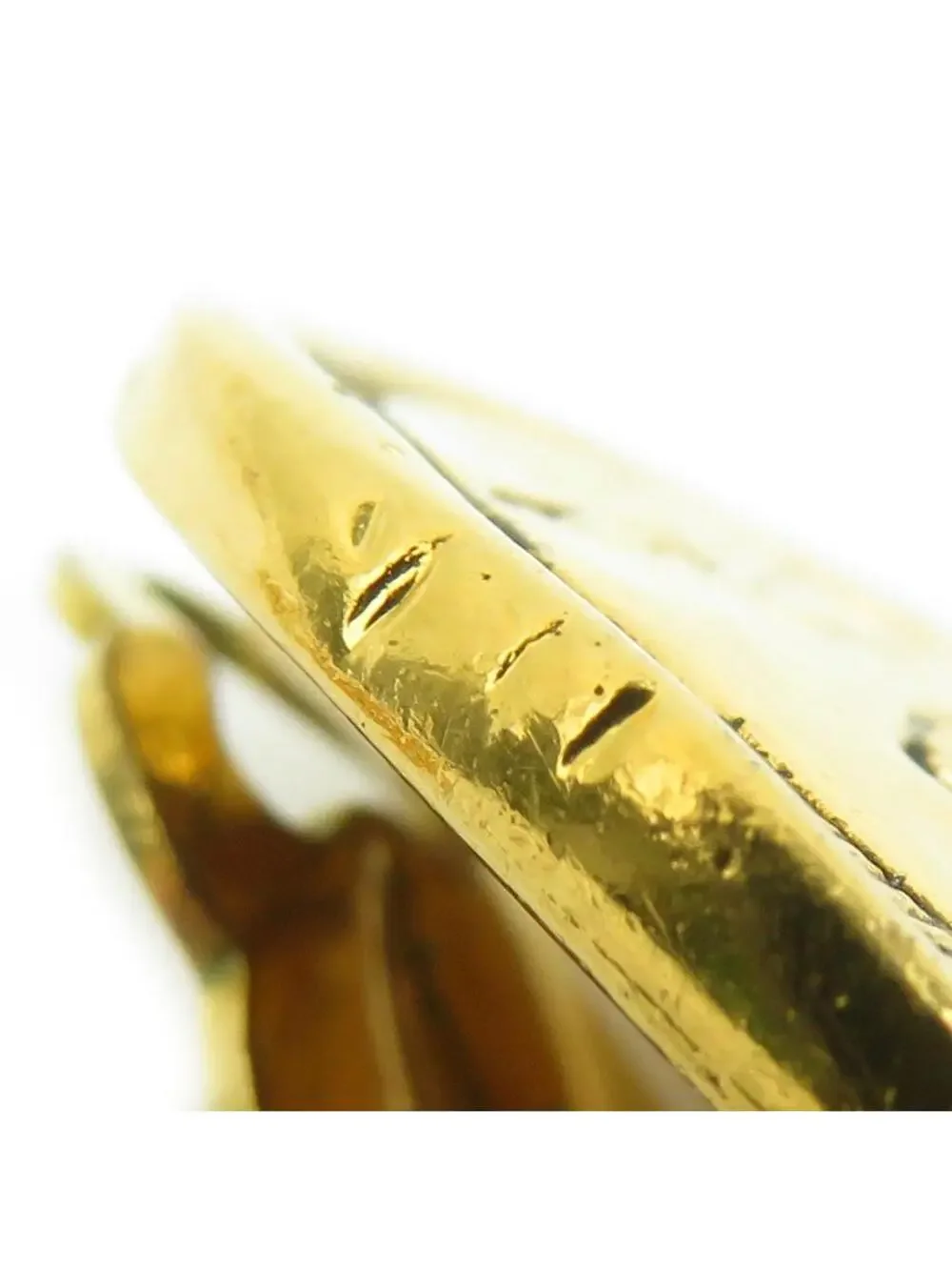 Auth Chanel Cc Logo Earrings Gold Metal #294129C32B